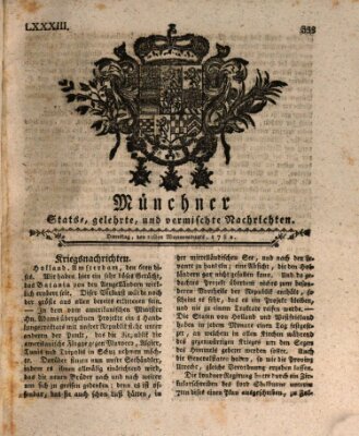 Münchner staats-, gelehrte, und vermischte Nachrichten (Süddeutsche Presse) Dienstag 28. Mai 1782