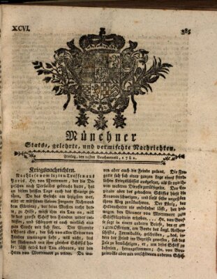 Münchner staats-, gelehrte, und vermischte Nachrichten (Süddeutsche Presse) Freitag 21. Juni 1782