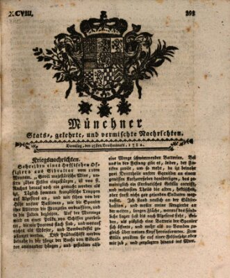 Münchner staats-, gelehrte, und vermischte Nachrichten (Süddeutsche Presse) Dienstag 25. Juni 1782