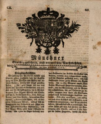 Münchner staats-, gelehrte, und vermischte Nachrichten (Süddeutsche Presse) Dienstag 16. Juli 1782