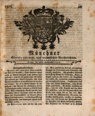 Münchner staats-, gelehrte, und vermischte Nachrichten (Süddeutsche Presse) Freitag 26. Juli 1782