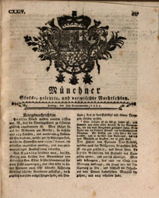 Münchner staats-, gelehrte, und vermischte Nachrichten (Süddeutsche Presse) Freitag 9. August 1782