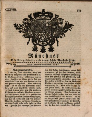 Münchner staats-, gelehrte, und vermischte Nachrichten (Süddeutsche Presse) Freitag 16. August 1782