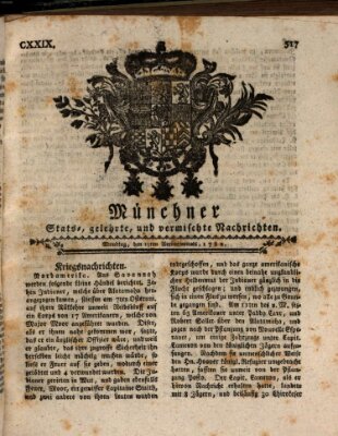 Münchner staats-, gelehrte, und vermischte Nachrichten (Süddeutsche Presse) Montag 19. August 1782