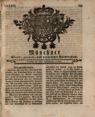 Münchner staats-, gelehrte, und vermischte Nachrichten (Süddeutsche Presse) Montag 26. August 1782