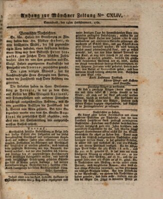 Münchner staats-, gelehrte, und vermischte Nachrichten (Süddeutsche Presse) Samstag 14. September 1782