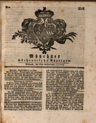 Münchner staats-, gelehrte, und vermischte Nachrichten (Süddeutsche Presse) Mittwoch 16. Oktober 1782