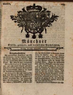 Münchner staats-, gelehrte, und vermischte Nachrichten (Süddeutsche Presse) Dienstag 22. Oktober 1782