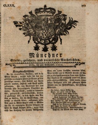 Münchner staats-, gelehrte, und vermischte Nachrichten (Süddeutsche Presse) Freitag 15. November 1782