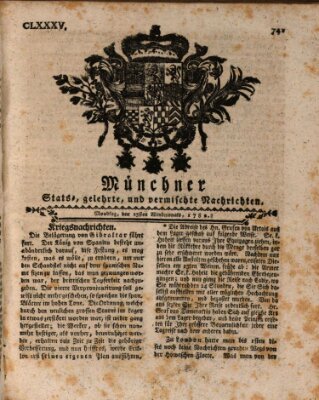 Münchner staats-, gelehrte, und vermischte Nachrichten (Süddeutsche Presse) Montag 25. November 1782