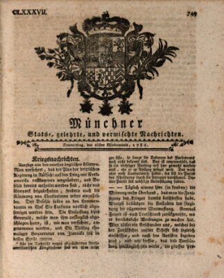 Münchner staats-, gelehrte, und vermischte Nachrichten (Süddeutsche Presse) Donnerstag 28. November 1782