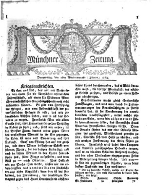 Münchner Zeitung (Süddeutsche Presse) Donnerstag 2. Januar 1783