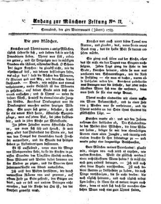 Münchner Zeitung (Süddeutsche Presse) Samstag 4. Januar 1783