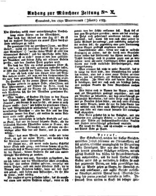 Münchner Zeitung (Süddeutsche Presse) Samstag 18. Januar 1783