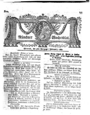 Münchner Zeitung (Süddeutsche Presse) Mittwoch 5. Februar 1783