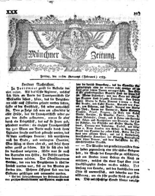 Münchner Zeitung (Süddeutsche Presse) Freitag 21. Februar 1783