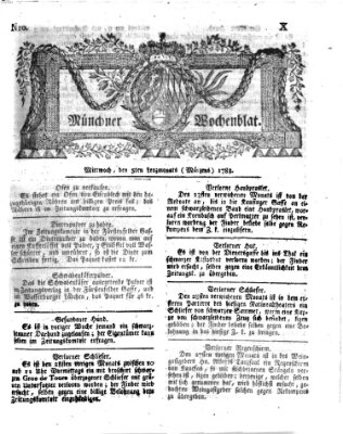 Münchner Zeitung (Süddeutsche Presse) Mittwoch 5. März 1783