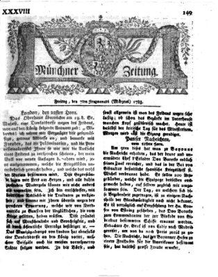 Münchner Zeitung (Süddeutsche Presse) Freitag 7. März 1783