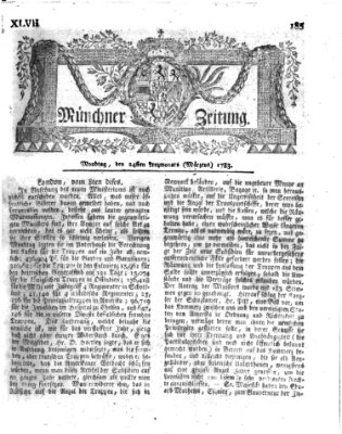 Münchner Zeitung (Süddeutsche Presse) Montag 24. März 1783