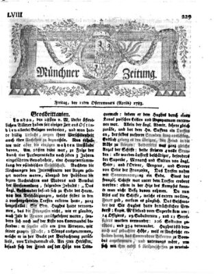 Münchner Zeitung (Süddeutsche Presse) Freitag 11. April 1783