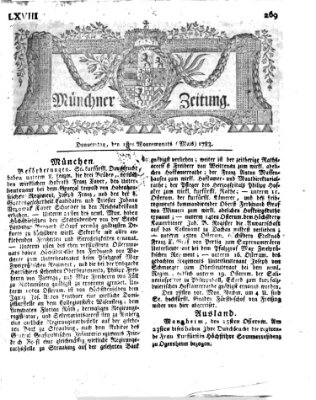 Münchner Zeitung (Süddeutsche Presse) Donnerstag 1. Mai 1783