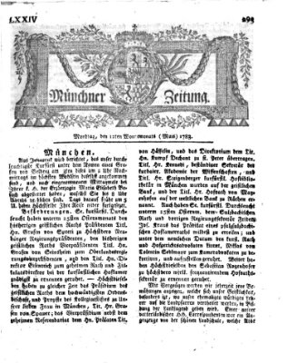 Münchner Zeitung (Süddeutsche Presse) Montag 12. Mai 1783