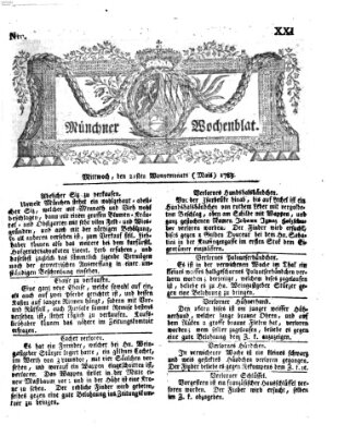 Münchner Zeitung (Süddeutsche Presse) Mittwoch 21. Mai 1783