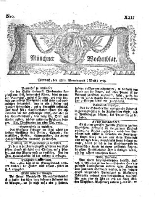 Münchner Zeitung (Süddeutsche Presse) Mittwoch 28. Mai 1783