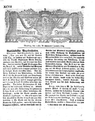 Münchner Zeitung (Süddeutsche Presse) Montag 23. Juni 1783