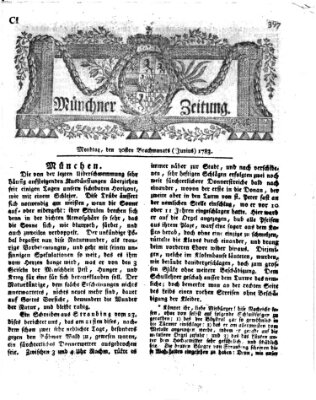 Münchner Zeitung (Süddeutsche Presse) Montag 30. Juni 1783