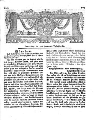 Münchner Zeitung (Süddeutsche Presse) Donnerstag 3. Juli 1783