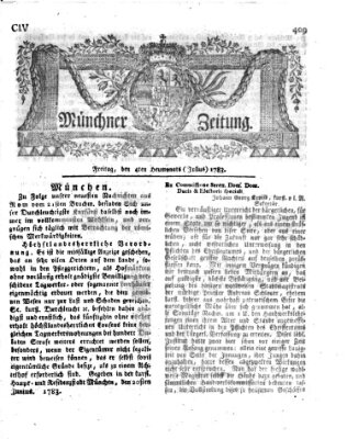 Münchner Zeitung (Süddeutsche Presse) Freitag 4. Juli 1783