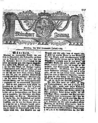 Münchner Zeitung (Süddeutsche Presse) Dienstag 8. Juli 1783