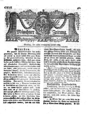 Münchner Zeitung (Süddeutsche Presse) Montag 28. Juli 1783