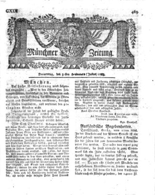 Münchner Zeitung (Süddeutsche Presse) Donnerstag 31. Juli 1783