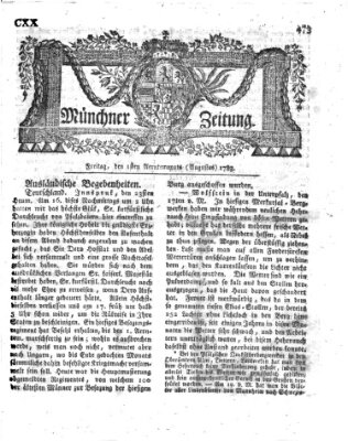 Münchner Zeitung (Süddeutsche Presse) Freitag 1. August 1783