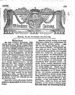 Münchner Zeitung (Süddeutsche Presse) Montag 4. August 1783