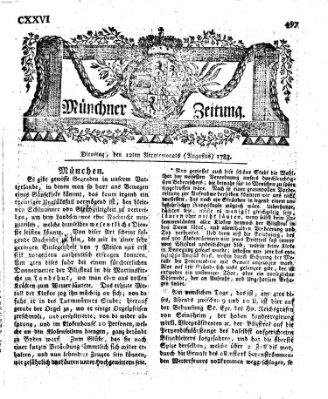 Münchner Zeitung (Süddeutsche Presse) Dienstag 12. August 1783