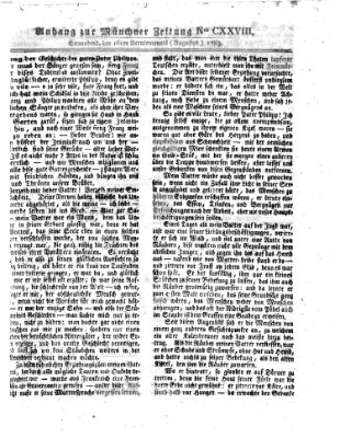 Münchner Zeitung (Süddeutsche Presse) Samstag 16. August 1783