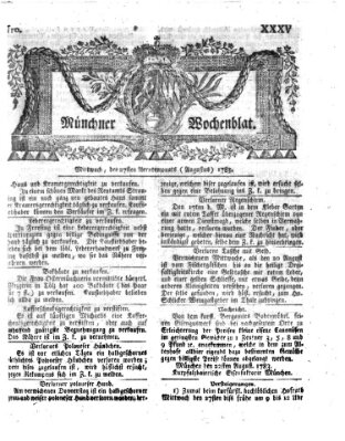 Münchner Zeitung (Süddeutsche Presse) Mittwoch 27. August 1783