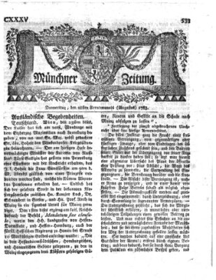 Münchner Zeitung (Süddeutsche Presse) Thursday 28. August 1783