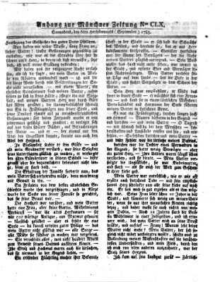 Münchner Zeitung (Süddeutsche Presse) Samstag 6. September 1783