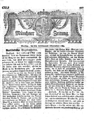 Münchner Zeitung (Süddeutsche Presse) Montag 8. September 1783