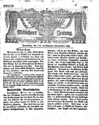 Münchner Zeitung (Süddeutsche Presse) Donnerstag 18. September 1783