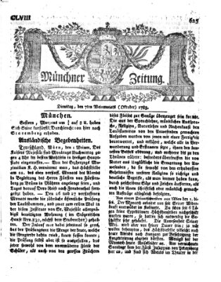 Münchner Zeitung (Süddeutsche Presse) Dienstag 7. Oktober 1783