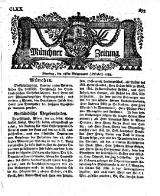 Münchner Zeitung (Süddeutsche Presse) Dienstag 28. Oktober 1783