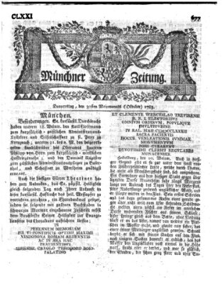 Münchner Zeitung (Süddeutsche Presse) Donnerstag 30. Oktober 1783