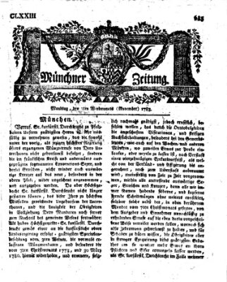 Münchner Zeitung (Süddeutsche Presse) Montag 3. November 1783