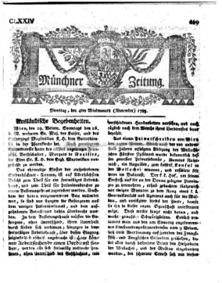 Münchner Zeitung (Süddeutsche Presse) Dienstag 4. November 1783