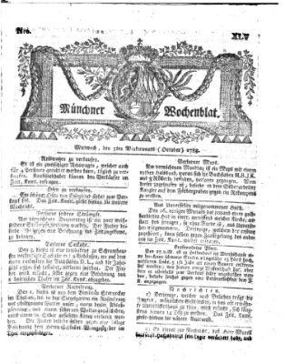 Münchner Zeitung (Süddeutsche Presse) Mittwoch 5. November 1783